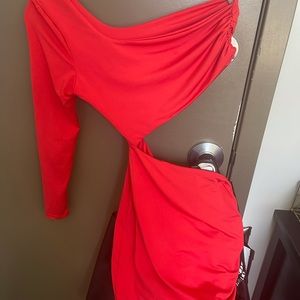 One shoulder cut out dress